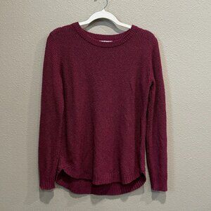 Pink Clover Nickole Textured Sweater (Maroon, S)